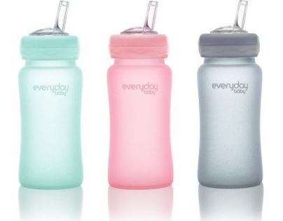 Everyday Baby Láhev sklo s brčkem 240ml quiet grey