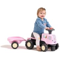 Falk Odstrkovadlo - traktor Birdy farm s přívěsem růžový 3