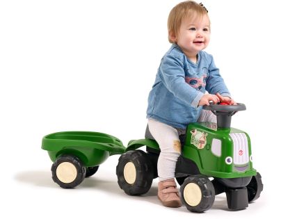 Falk Odstrkovadlo - traktor Birdy farm s přívěsem zelený