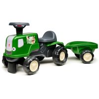 Falk Odstrkovadlo - traktor Birdy farm s přívěsem zelený