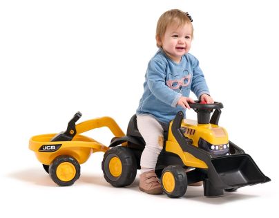 Falk Odstrkovadlo - traktor JCB s přívěsem a přední-zadní lžící