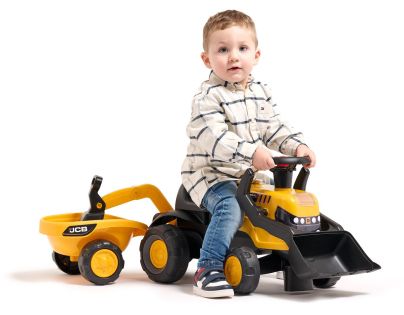 Falk Odstrkovadlo - traktor JCB s přívěsem a přední-zadní lžící