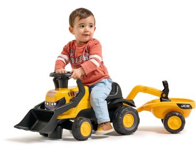 Falk Odstrkovadlo - traktor JCB s přívěsem a přední-zadní lžící