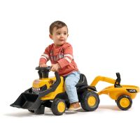 Falk Odstrkovadlo - traktor JCB s přívěsem a přední-zadní lžící 6