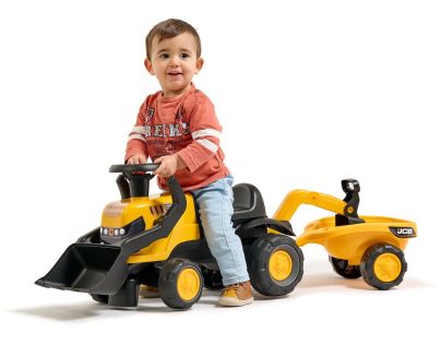 Falk Odstrkovadlo - traktor JCB s přívěsem a přední-zadní lžící