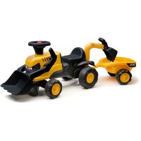 Falk Odstrkovadlo - traktor JCB s přívěsem a přední-zadní lžící