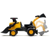 Falk Odstrkovadlo - traktor JCB s přívěsem a přední-zadní lžící 2
