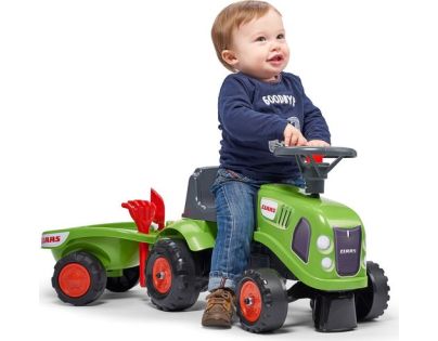 Falk Odstrkovadlo traktor Claas zelené s volantem a valníkem - Poškozený obal