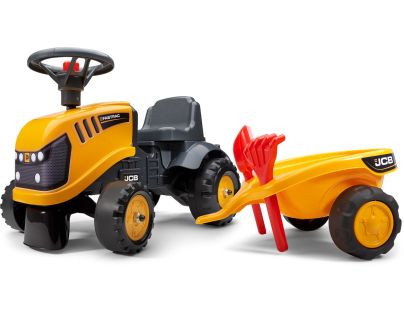 Falk Odstrkovadlo traktor JCB žluté s volantem a valníkem - Poškozený obal