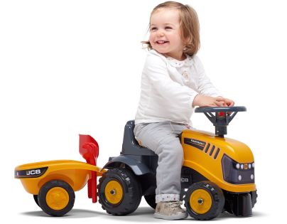 Falk Odstrkovadlo traktor JCB žluté s volantem a valníkem - Poškozený obal