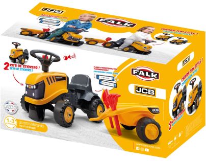 Falk Odstrkovadlo traktor JCB žluté s volantem a valníkem - Poškozený obal