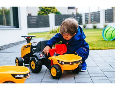 Falk Odstrkovadlo traktor JCB žluté s volantem a valníkem - Poškozený obal