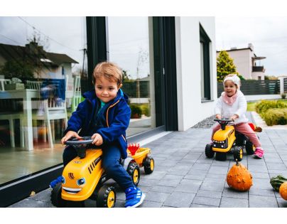 Falk Odstrkovadlo traktor JCB žluté s volantem a valníkem - Poškozený obal