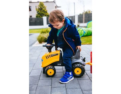 Falk Odstrkovadlo traktor JCB žluté s volantem a valníkem - Poškozený obal