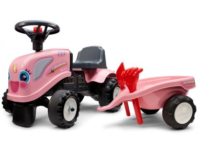 Falk Odstrkovadlo traktor Landini růžový s volantem a valníkem