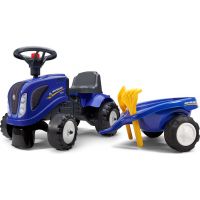Falk Odstrkovadlo traktor New Holland modré s volantem a valníkem Falk Odstrkovadlo traktor New Holland modré s volantem a valníkem