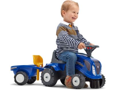 Falk Odstrkovadlo traktor New Holland modré s volantem a valníkem
