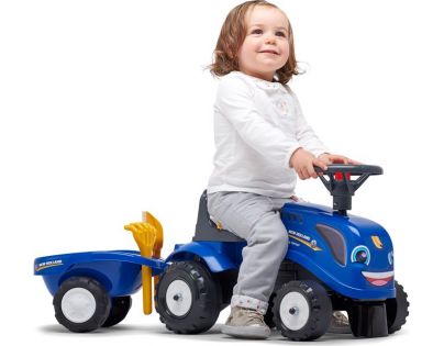 Falk Odstrkovadlo traktor New Holland modré s volantem a valníkem