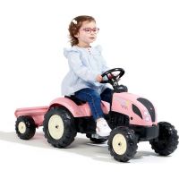 Falk Šlapací traktor County Star s valníkem růžový 2