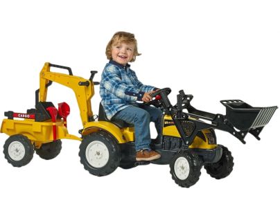 Falk Šlapací traktor Ranch Track žlutý s přední i zadní lžící a valníkem