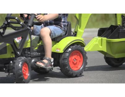 Falk Traktor šlapací Claas Arion 410 s přední a zadní lžící a valník