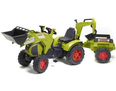 Falk Traktor šlapací Claas Axos 330 s přední lžící i zadní lžíčí