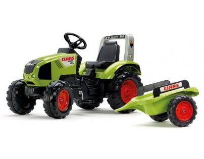 Falk Traktor šlapací Claas Axos 330 s valníkem zelený