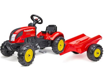 Falk Traktor šlapací Country Farmer s valníkem červený