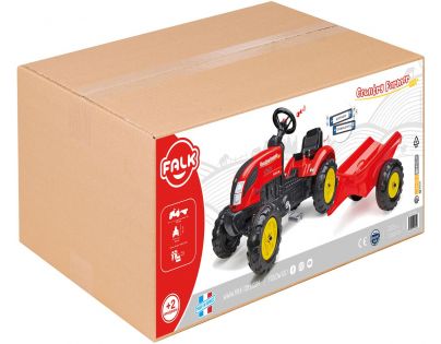 Falk Traktor šlapací Country Farmer s valníkem červený