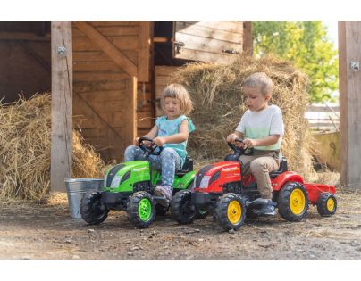 Falk Traktor šlapací Country Farmer s valníkem červený