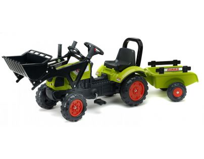 Falk Traktor zelený Claas Arion 410 s valníkem a přední lžící