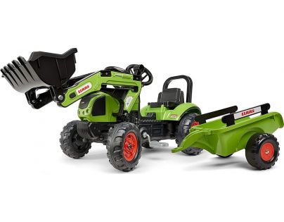 Falk Traktor zelený Claas Arion 410 s valníkem a přední lžící
