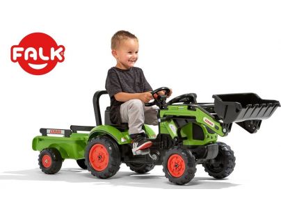 Falk Traktor zelený Claas Arion 410 s valníkem a přední lžící