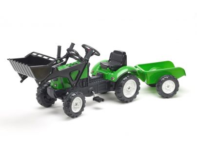 Falk Traktor zelený Falk Lander Z160X s valníkem a přední lžící