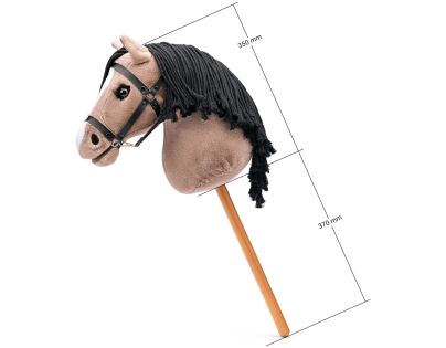 Faunica Hobby horse Lady Anne, hnědo-béžová klisna s řasami na tyči, provázková hříva