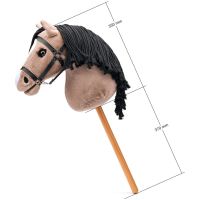 Faunica Hobby horse Lady Anne, hnědo-béžová klisna s řasami na tyči, provázková hříva 2