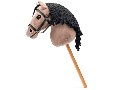 Faunica Hobby horse Lady Anne, hnědo-béžová klisna s řasami na tyči, provázková hříva
