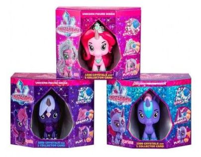 Figurka galaktického jednorožce Crystalverse tm. fialová
