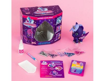Figurka galaktického jednorožce Crystalverse tm. fialová