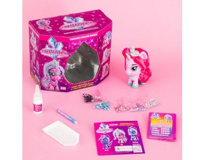 Figurka galaktického jednorožce Crystalverse tm. fialová