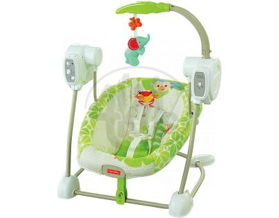 Fisher Price Baby Gear houpačka a sedátko v jednom rainforest (Fisher Price BGM57)