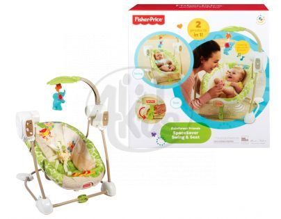 Fisher Price Baby Gear houpačka a sedátko v jednom rainforest (Fisher Price BGM57)