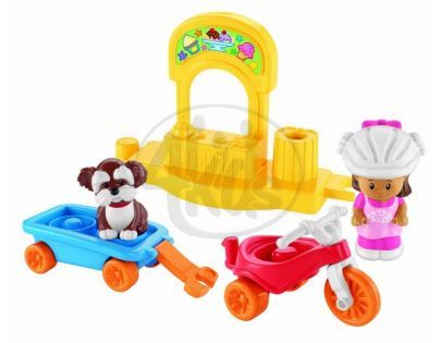 Fisher Price Y8203 - Little People tříkolka s vozíkem