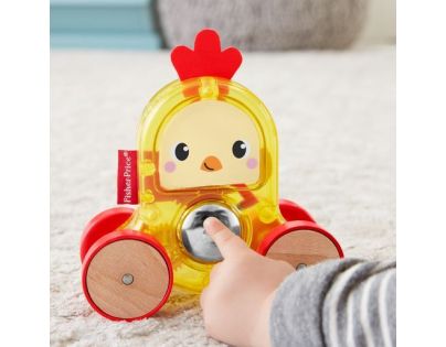 Fisher Price zvířátka na kolečkách oranžové se zvonečkem