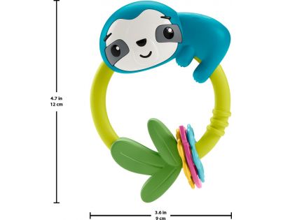 Fisher Price zvířecí chrastítka 13 cm lenochod