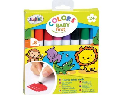 Aladine Fixy s kulatým hrotem Colors Baby First 8 ks