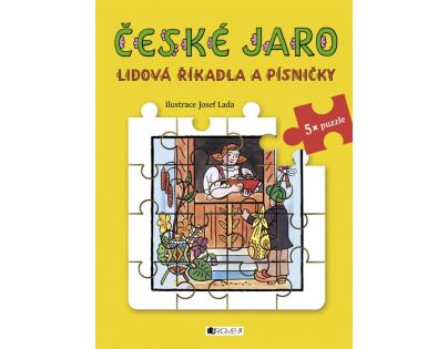 Fragment Lidová říkadla a písničky a puzzle České jaro Josef Lada