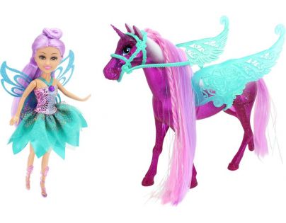 Funville Magický svítící jednorožec s vílou Sparkle Girlz - Poškozený obal 