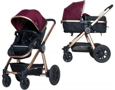 G-mini Kombinovaný kočár Grand Fuchsia zlatá - Poškozený obal 