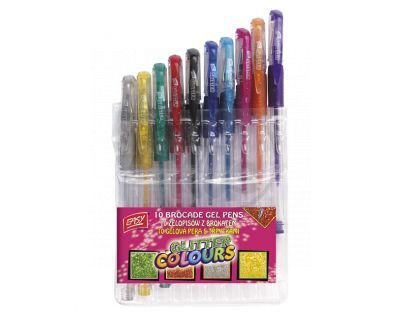 Gelová pera s třpytkami GLITTER 10ks